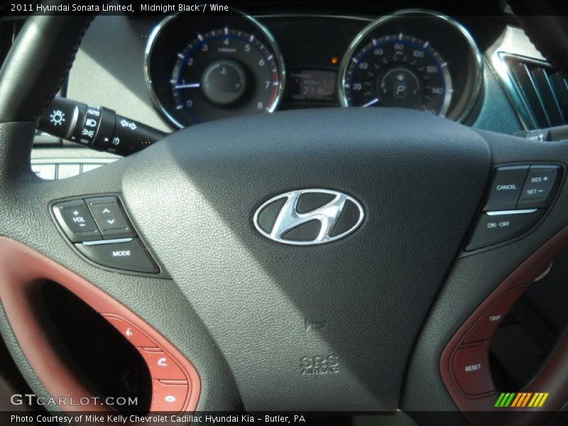 Midnight Black / Wine 2011 Hyundai Sonata Limited