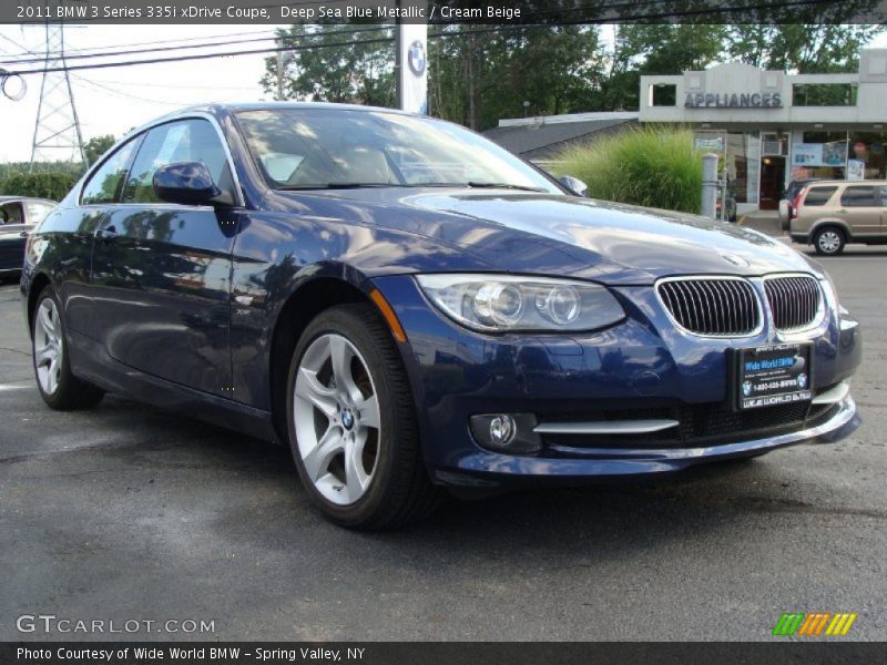 Deep Sea Blue Metallic / Cream Beige 2011 BMW 3 Series 335i xDrive Coupe