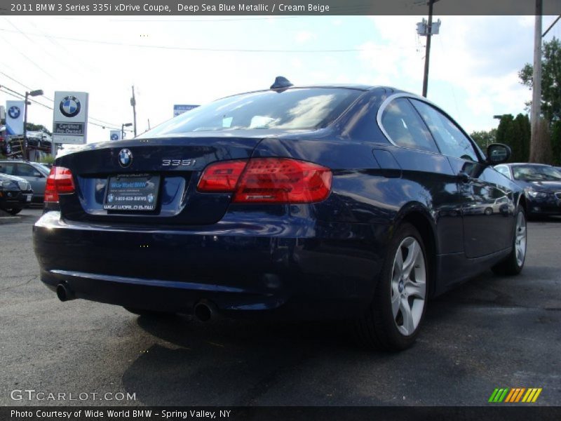 Deep Sea Blue Metallic / Cream Beige 2011 BMW 3 Series 335i xDrive Coupe