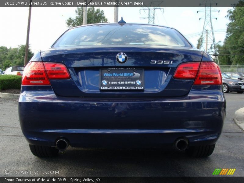 Deep Sea Blue Metallic / Cream Beige 2011 BMW 3 Series 335i xDrive Coupe