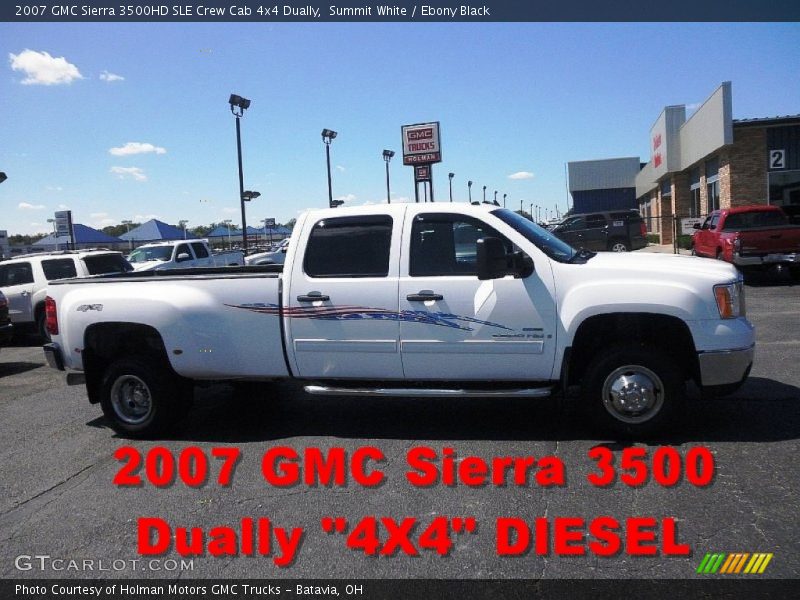 Summit White / Ebony Black 2007 GMC Sierra 3500HD SLE Crew Cab 4x4 Dually