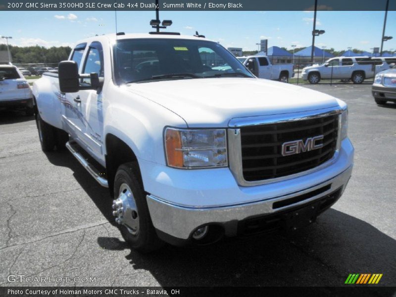 Summit White / Ebony Black 2007 GMC Sierra 3500HD SLE Crew Cab 4x4 Dually