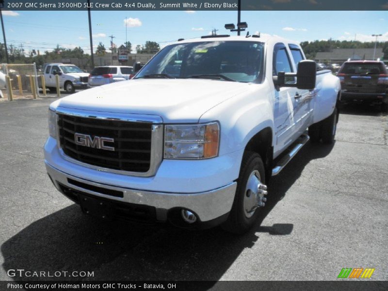 Summit White / Ebony Black 2007 GMC Sierra 3500HD SLE Crew Cab 4x4 Dually
