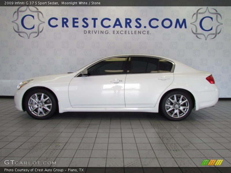 Moonlight White / Stone 2009 Infiniti G 37 S Sport Sedan