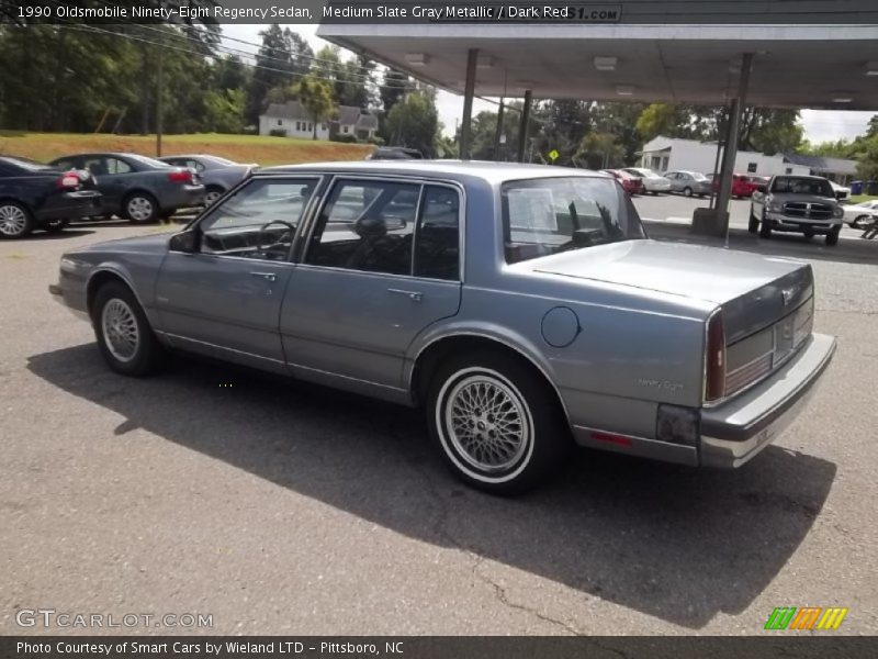Medium Slate Gray Metallic / Dark Red 1990 Oldsmobile Ninety-Eight Regency Sedan