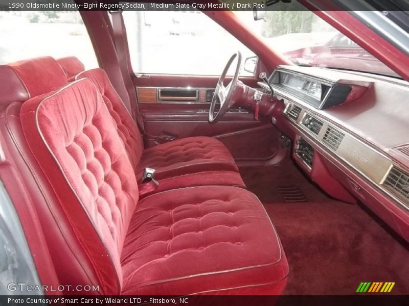 Medium Slate Gray Metallic / Dark Red 1990 Oldsmobile Ninety-Eight Regency Sedan