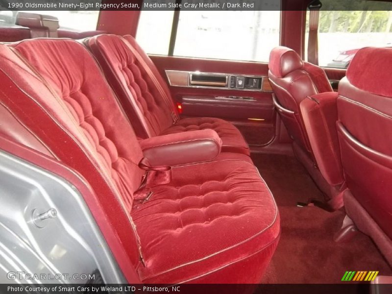 Medium Slate Gray Metallic / Dark Red 1990 Oldsmobile Ninety-Eight Regency Sedan