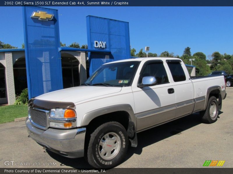 Summit White / Graphite 2002 GMC Sierra 1500 SLT Extended Cab 4x4