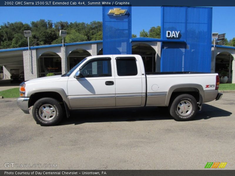 Summit White / Graphite 2002 GMC Sierra 1500 SLT Extended Cab 4x4