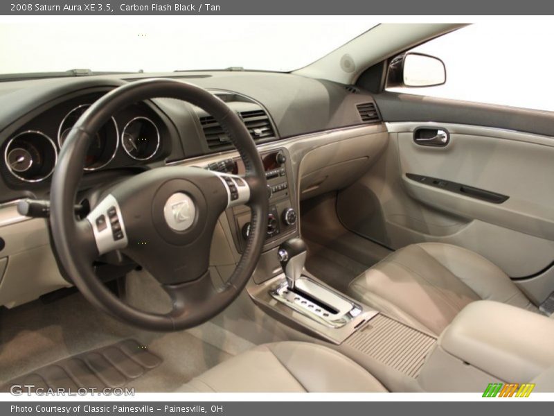 Carbon Flash Black / Tan 2008 Saturn Aura XE 3.5
