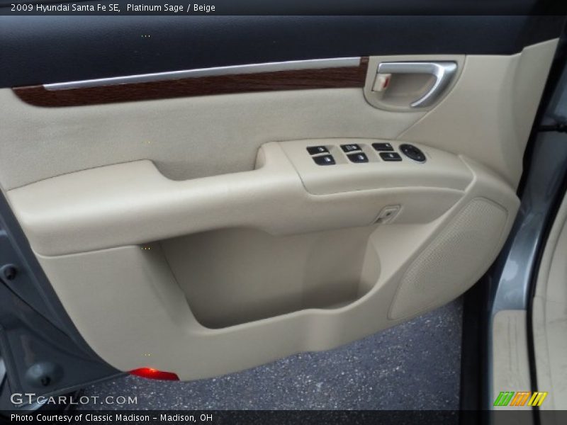 Platinum Sage / Beige 2009 Hyundai Santa Fe SE