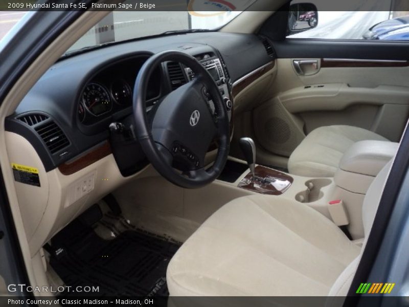 Platinum Sage / Beige 2009 Hyundai Santa Fe SE