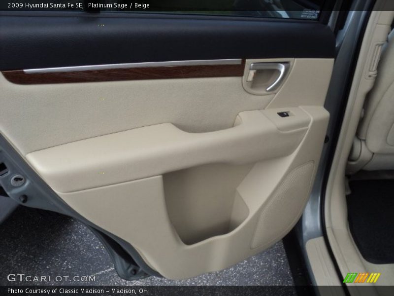 Platinum Sage / Beige 2009 Hyundai Santa Fe SE