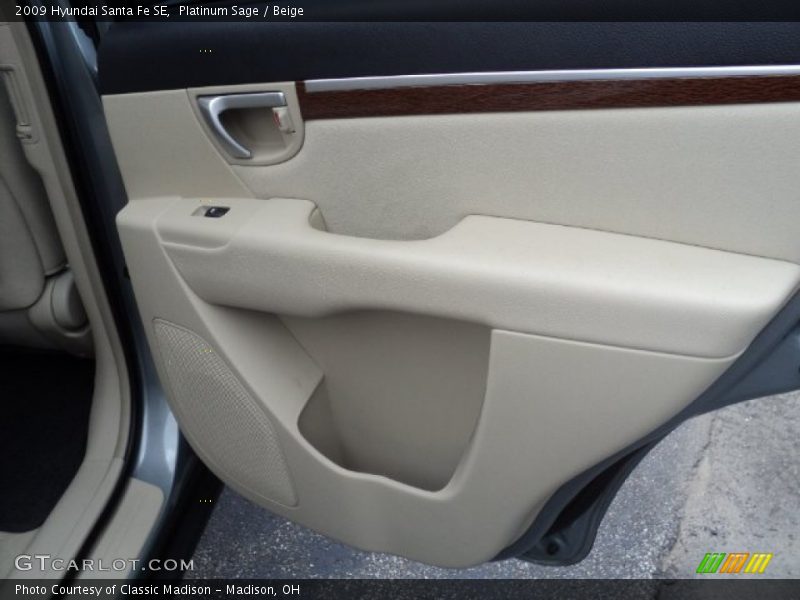 Platinum Sage / Beige 2009 Hyundai Santa Fe SE