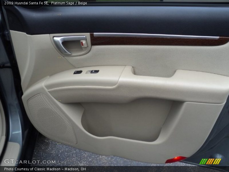 Platinum Sage / Beige 2009 Hyundai Santa Fe SE