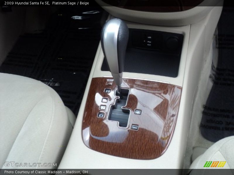 Platinum Sage / Beige 2009 Hyundai Santa Fe SE