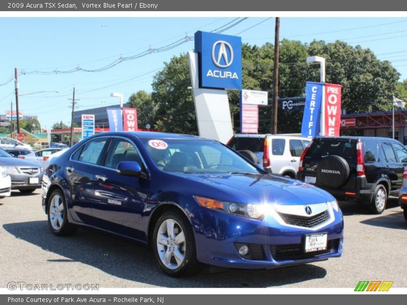 Vortex Blue Pearl / Ebony 2009 Acura TSX Sedan