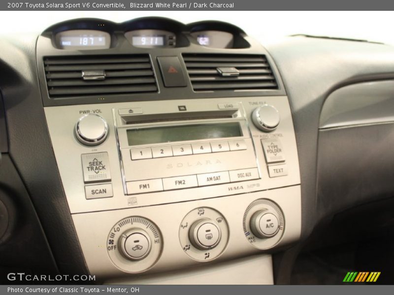 Blizzard White Pearl / Dark Charcoal 2007 Toyota Solara Sport V6 Convertible