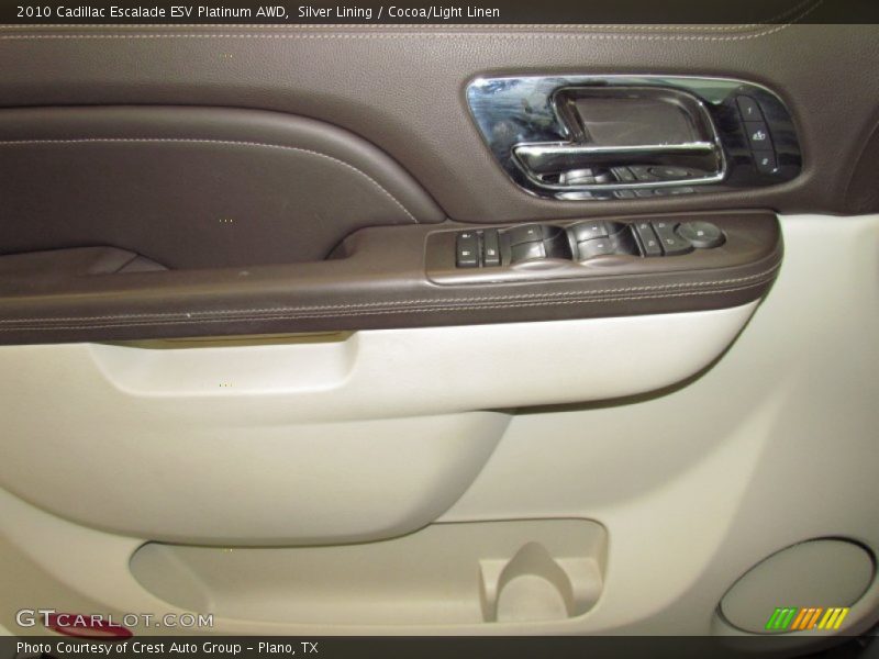 Silver Lining / Cocoa/Light Linen 2010 Cadillac Escalade ESV Platinum AWD