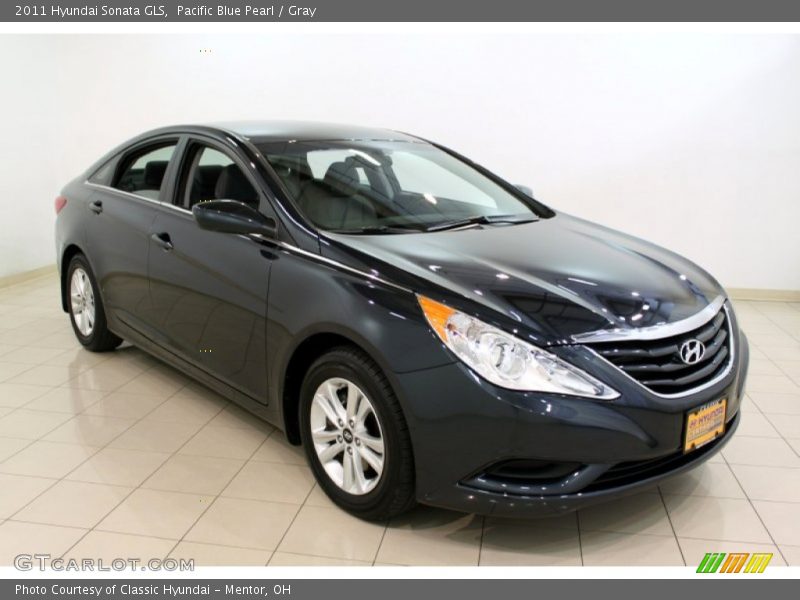 Pacific Blue Pearl / Gray 2011 Hyundai Sonata GLS