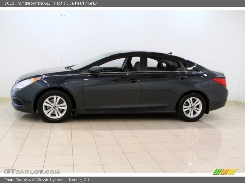 Pacific Blue Pearl / Gray 2011 Hyundai Sonata GLS