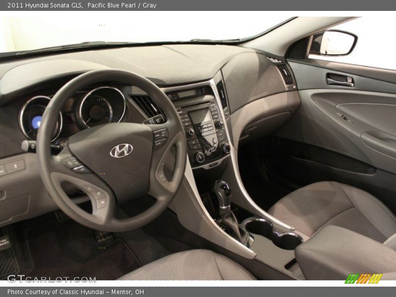 Pacific Blue Pearl / Gray 2011 Hyundai Sonata GLS