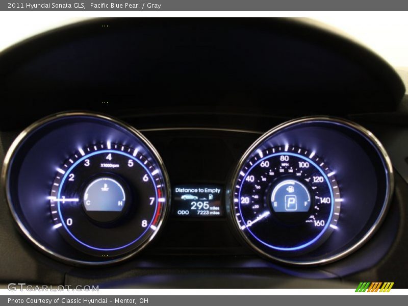 Pacific Blue Pearl / Gray 2011 Hyundai Sonata GLS