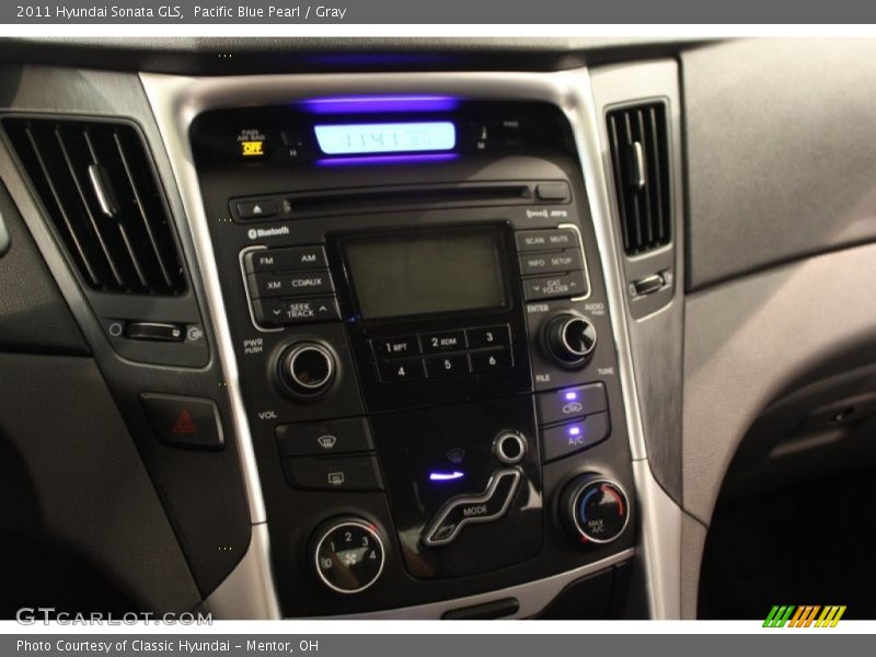 Pacific Blue Pearl / Gray 2011 Hyundai Sonata GLS