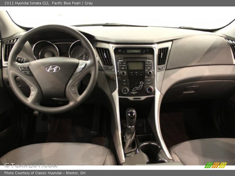 Pacific Blue Pearl / Gray 2011 Hyundai Sonata GLS