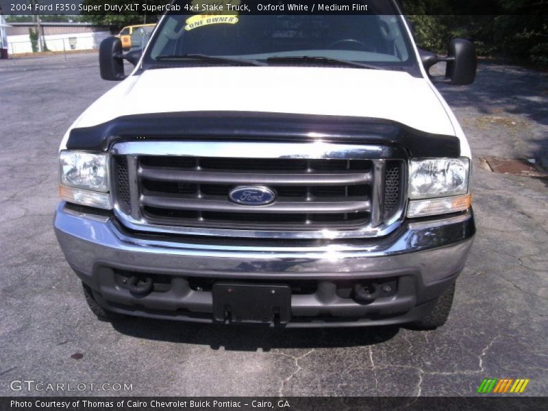Oxford White / Medium Flint 2004 Ford F350 Super Duty XLT SuperCab 4x4 Stake Truck