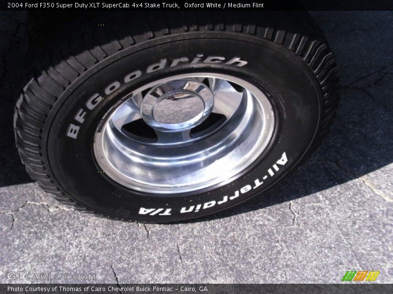 Oxford White / Medium Flint 2004 Ford F350 Super Duty XLT SuperCab 4x4 Stake Truck