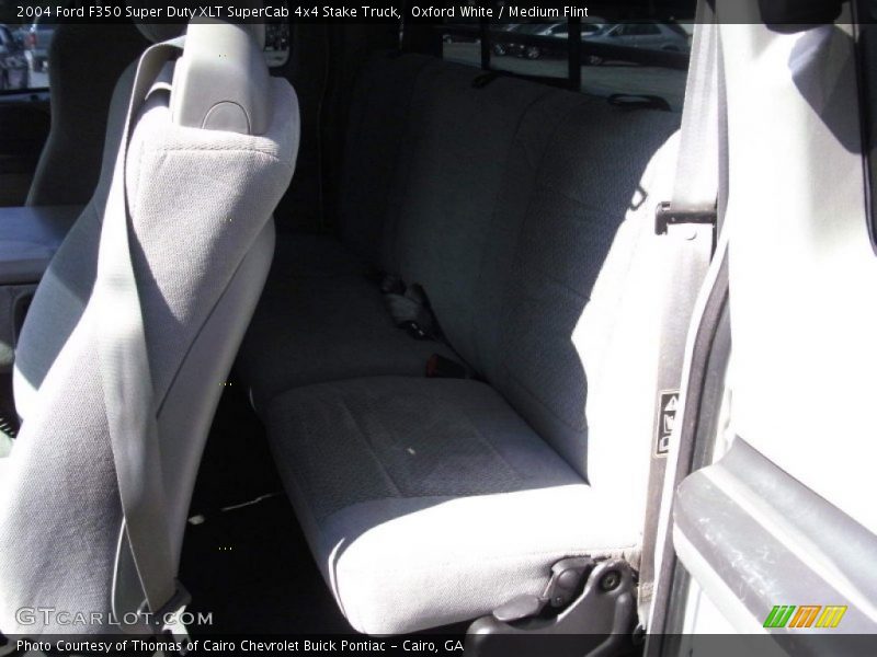 Oxford White / Medium Flint 2004 Ford F350 Super Duty XLT SuperCab 4x4 Stake Truck