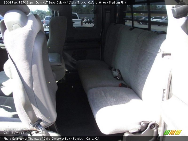 Oxford White / Medium Flint 2004 Ford F350 Super Duty XLT SuperCab 4x4 Stake Truck