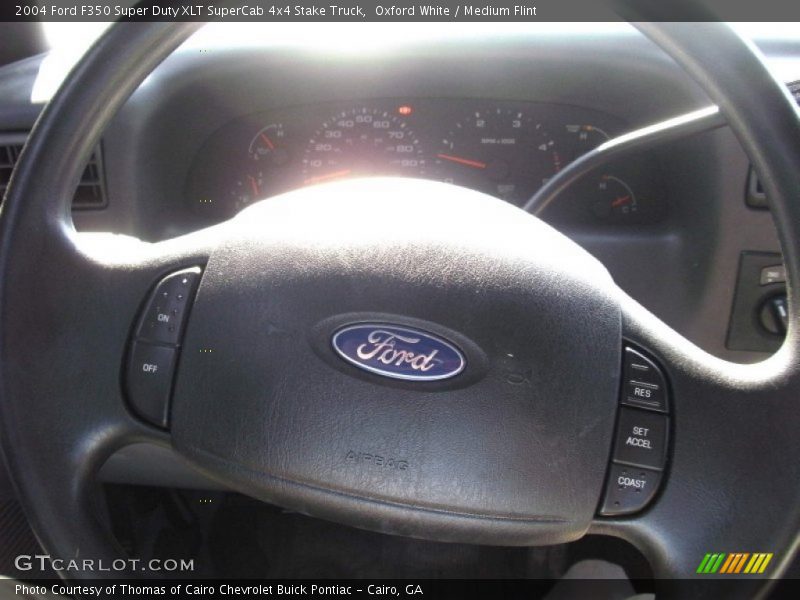 Oxford White / Medium Flint 2004 Ford F350 Super Duty XLT SuperCab 4x4 Stake Truck