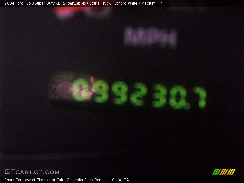 Oxford White / Medium Flint 2004 Ford F350 Super Duty XLT SuperCab 4x4 Stake Truck