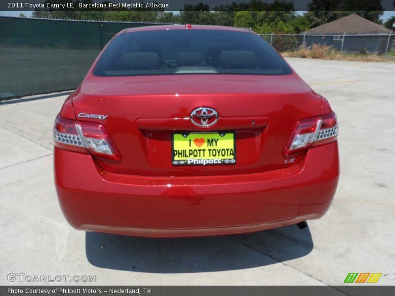 Barcelona Red Metallic / Bisque 2011 Toyota Camry LE