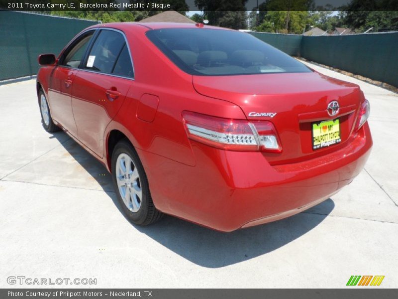 Barcelona Red Metallic / Bisque 2011 Toyota Camry LE