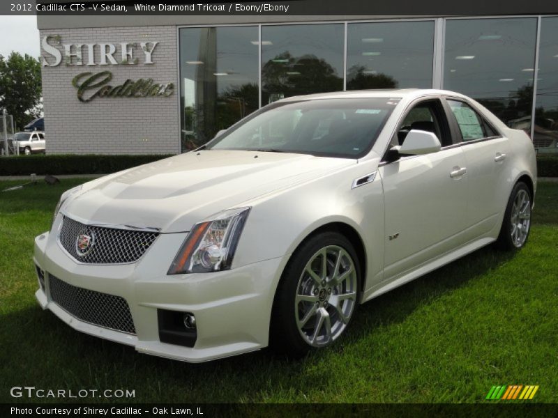 White Diamond Tricoat / Ebony/Ebony 2012 Cadillac CTS -V Sedan