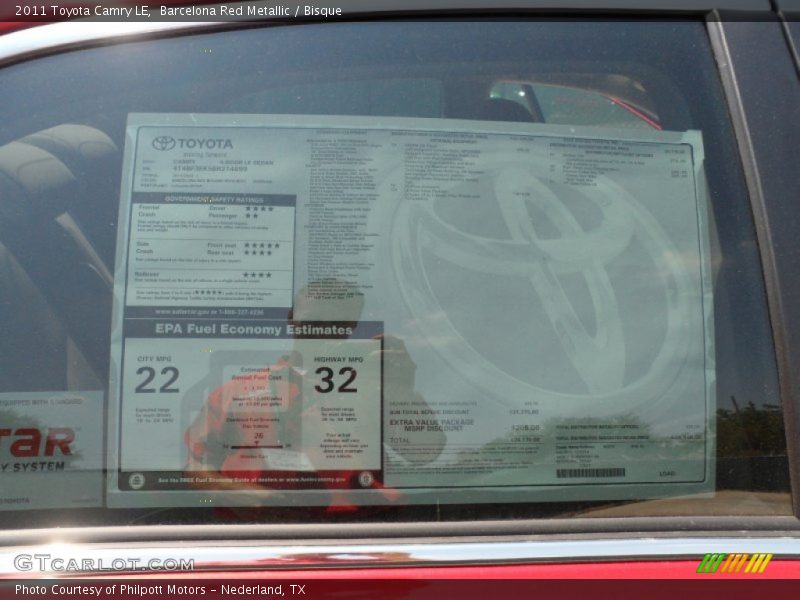 Barcelona Red Metallic / Bisque 2011 Toyota Camry LE
