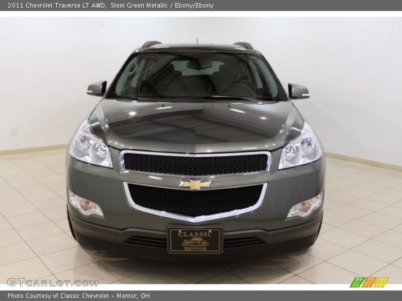 Steel Green Metallic / Ebony/Ebony 2011 Chevrolet Traverse LT AWD