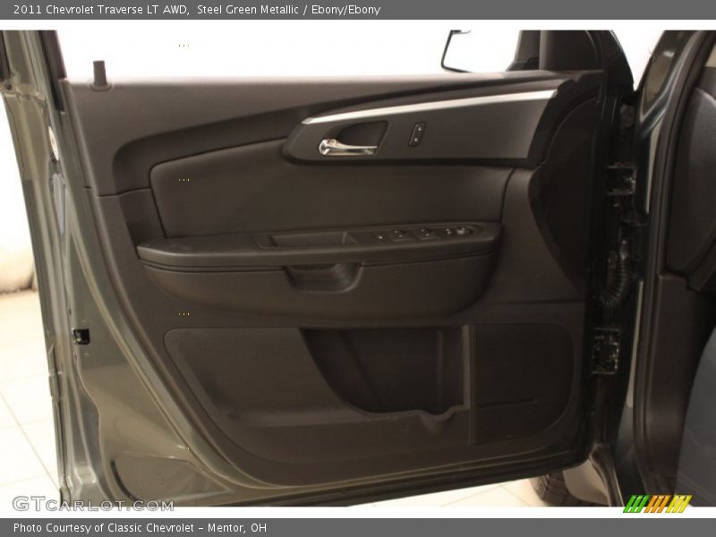 Steel Green Metallic / Ebony/Ebony 2011 Chevrolet Traverse LT AWD