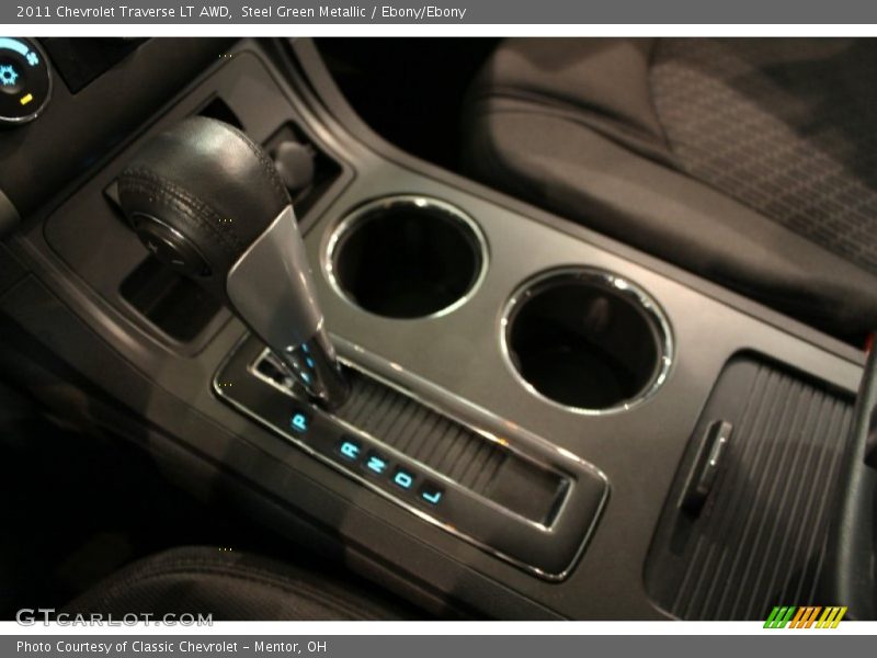 Steel Green Metallic / Ebony/Ebony 2011 Chevrolet Traverse LT AWD