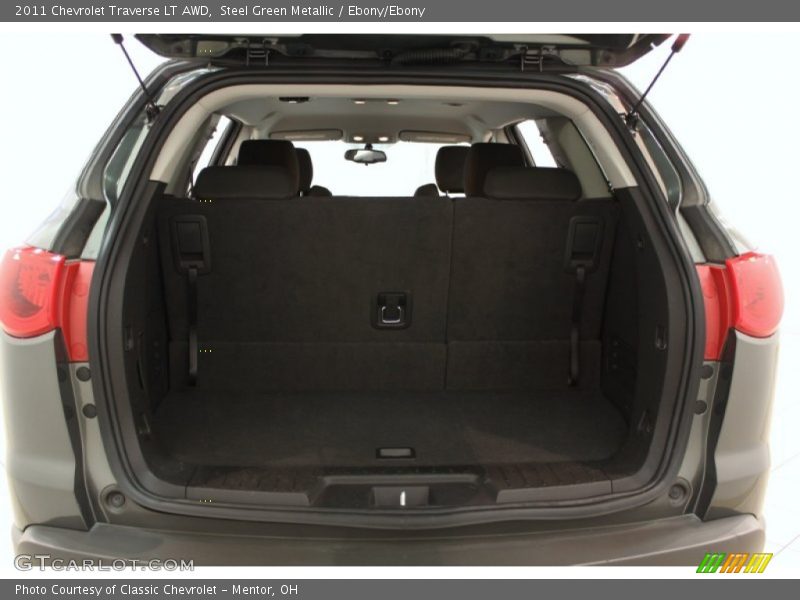 Steel Green Metallic / Ebony/Ebony 2011 Chevrolet Traverse LT AWD