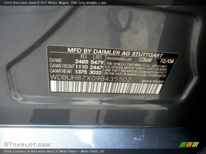 Flint Grey Metallic / Ash 2009 Mercedes-Benz E 350 4Matic Wagon