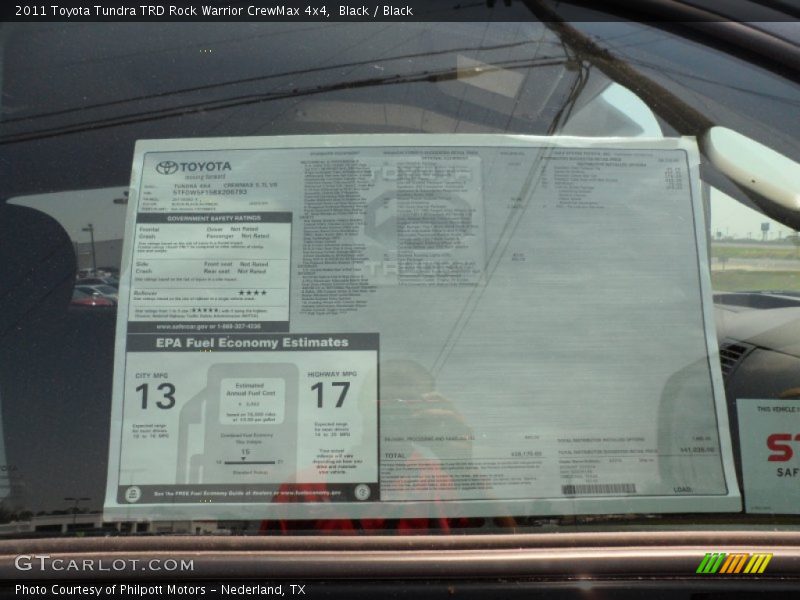  2011 Tundra TRD Rock Warrior CrewMax 4x4 Window Sticker
