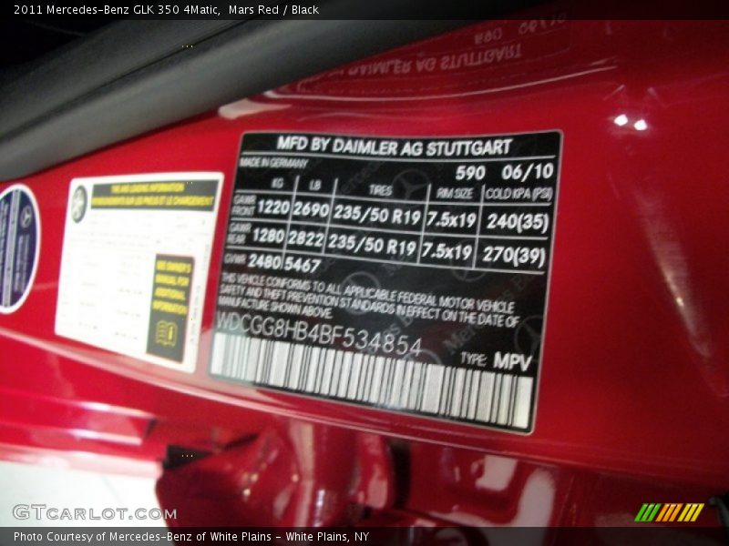 Mars Red / Black 2011 Mercedes-Benz GLK 350 4Matic