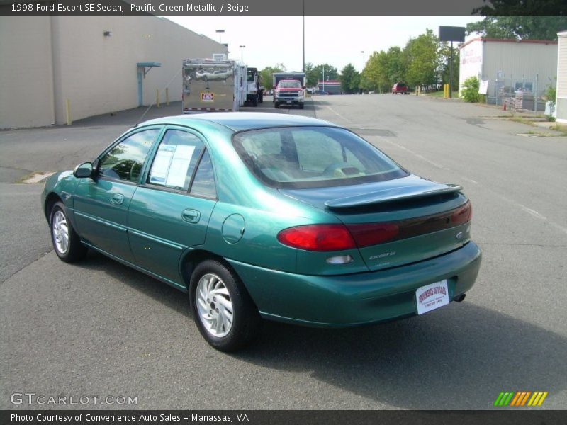 Pacific Green Metallic / Beige 1998 Ford Escort SE Sedan
