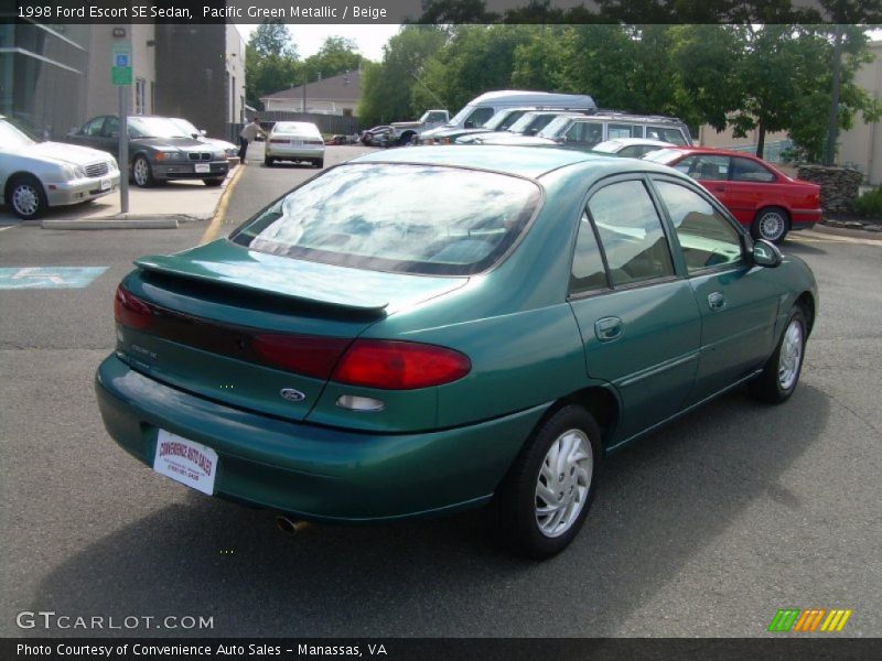 Pacific Green Metallic / Beige 1998 Ford Escort SE Sedan
