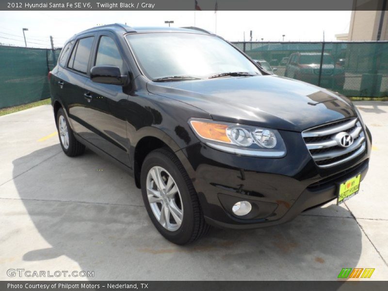 Twilight Black / Gray 2012 Hyundai Santa Fe SE V6