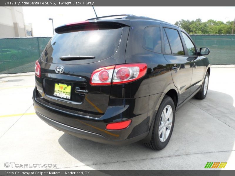 Twilight Black / Gray 2012 Hyundai Santa Fe SE V6